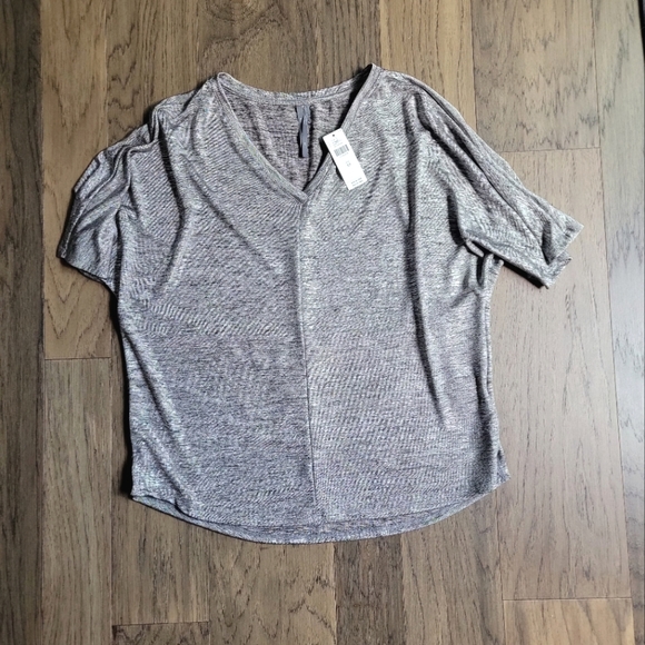 NWT ANTHROPOLOGIE Silver Black & Gray Shimmer Top Blouse Shirt Size XS - Picture 7 of 11